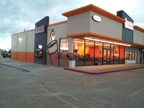Coffee shop exterior with colorful mural