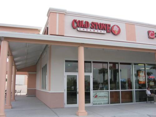 Front entrance of ice cream parlor