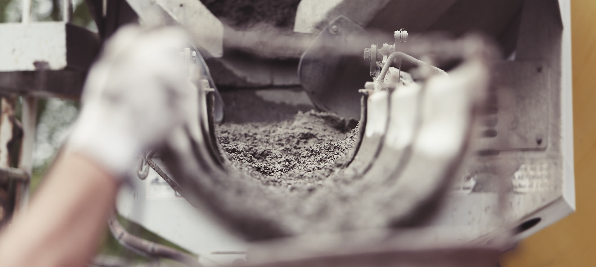 Concrete pouring from a mixer