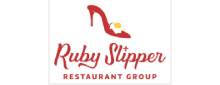 Red shoe logo with restaurant text
